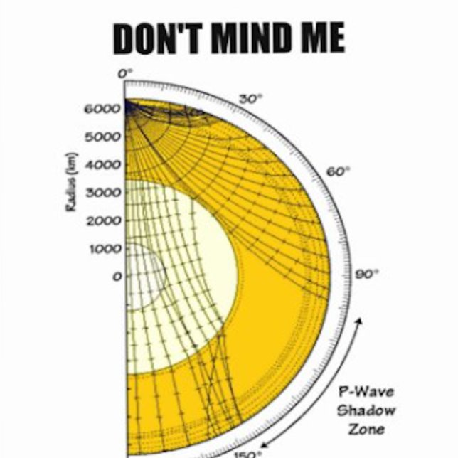 Don't Mind Me I'm Just In The Shadow Zone Metal Sign (Earth scientists & seismologists will enjoy this "Don't Mind Me I'm Just In The Shadow Zone" sign)