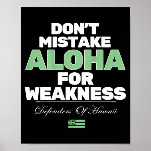 Don't Mistake Aloha For Weakness (on Back)  Poster