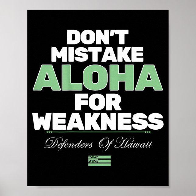 Don't Mistake Aloha For Weakness (on Back)  Poster (Front)