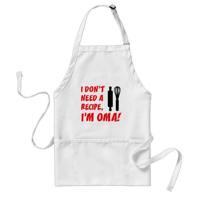 Don't Need A Recipe Oma German Grandma Adult Apron (Front)