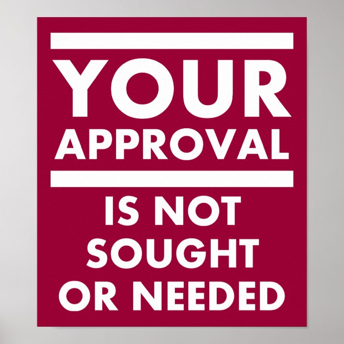 Don't Need Your Approval Funny Poster