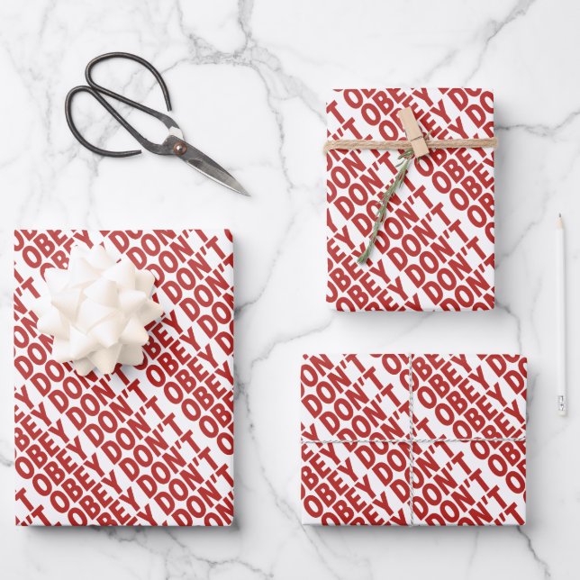 Don't Obey Portland Frog Protest Wrapping Paper Sheets (Front)