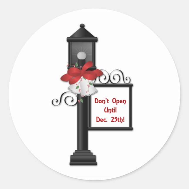 Don't Open Until Dec 25th Christmas Sticker (Front)