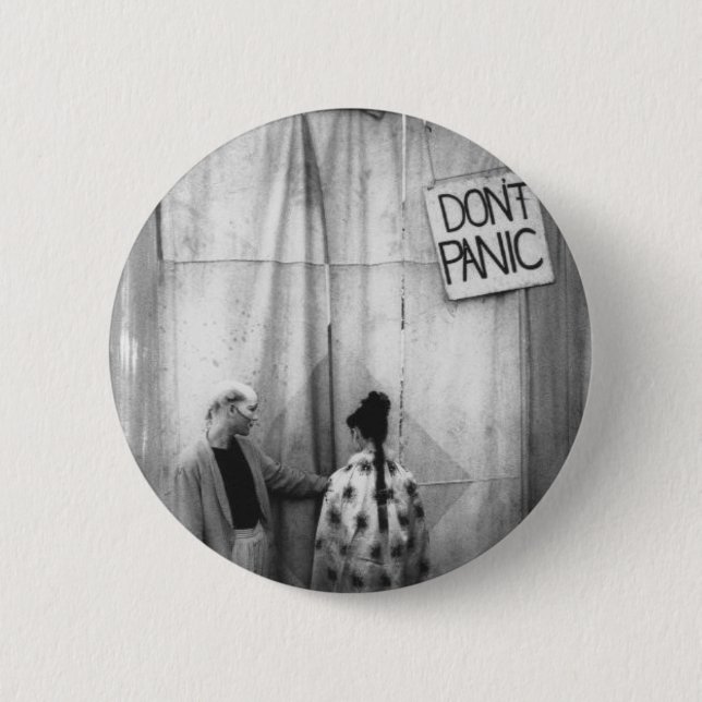 Don't Panic badge Pinback Button (Front)