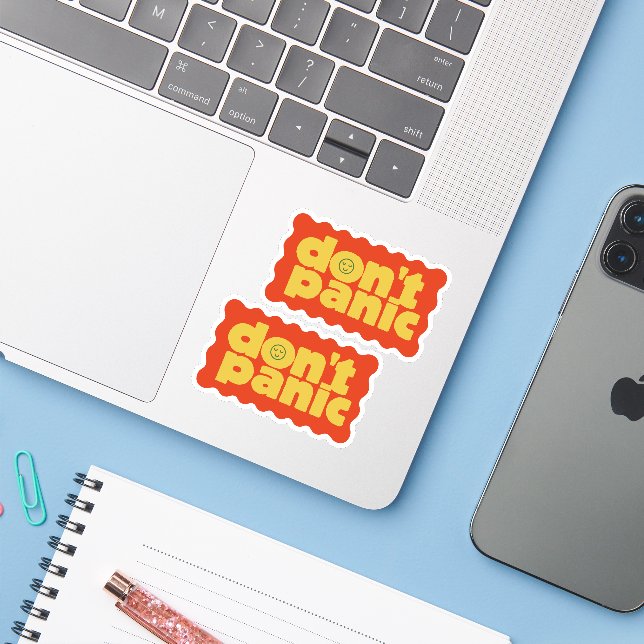 Don't Panic Sticker Pack (Laptop w/ iPhone)