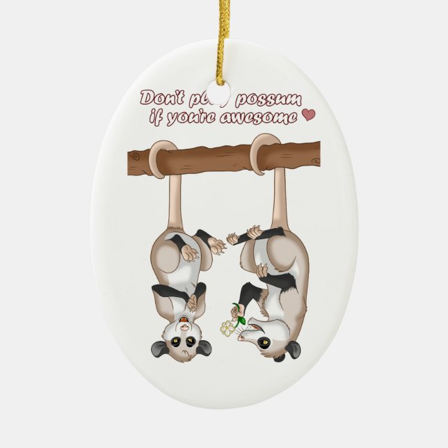 Don't Play Possum If You're Awesome Ceramic Ornament (Front)