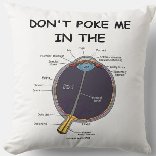 Don't Poke Me In The (Eye Anatomy) Humor Throw Pillow