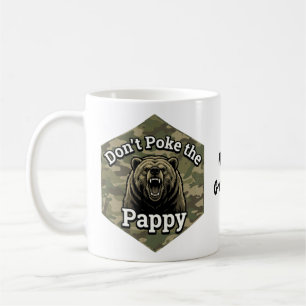Don't Poke the Pappy Funny Rugged Grizzly Bear Coffee Mug