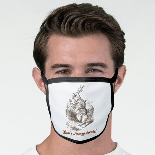 Don't Procrastinate! White Rabbit Watch Wonderland Face Mask (Worn Him)