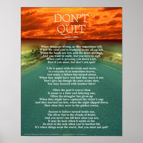 Dont Quit _ 11x14 Poster
