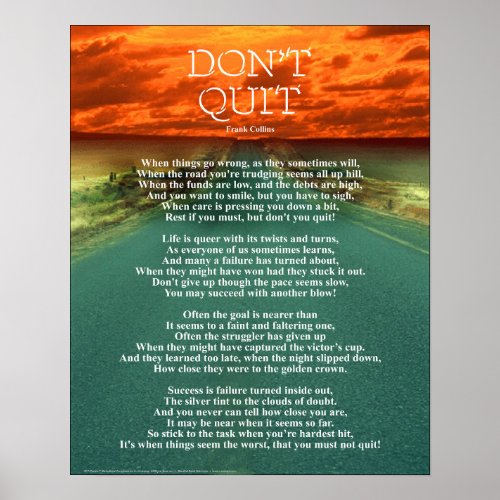 Dont Quit _ 16x20 Poster