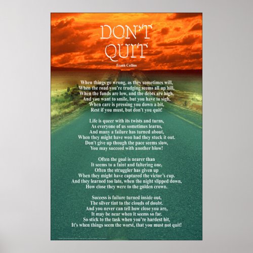 Dont Quit _ 24x36 Poster