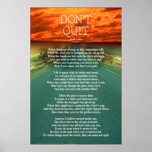 Don't Quit - 24"x36" Poster (Front)