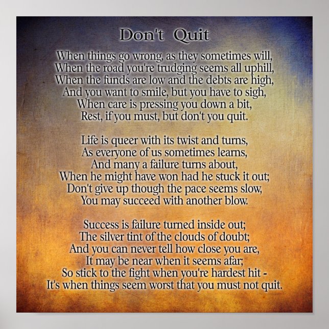 Don't Quit -- Art Print  ** 12 x 12 (Front)