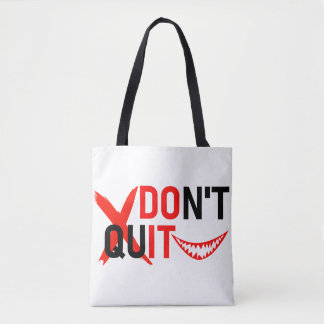 DON'T QUIT – Bold Red Motivation Design Tote Bag