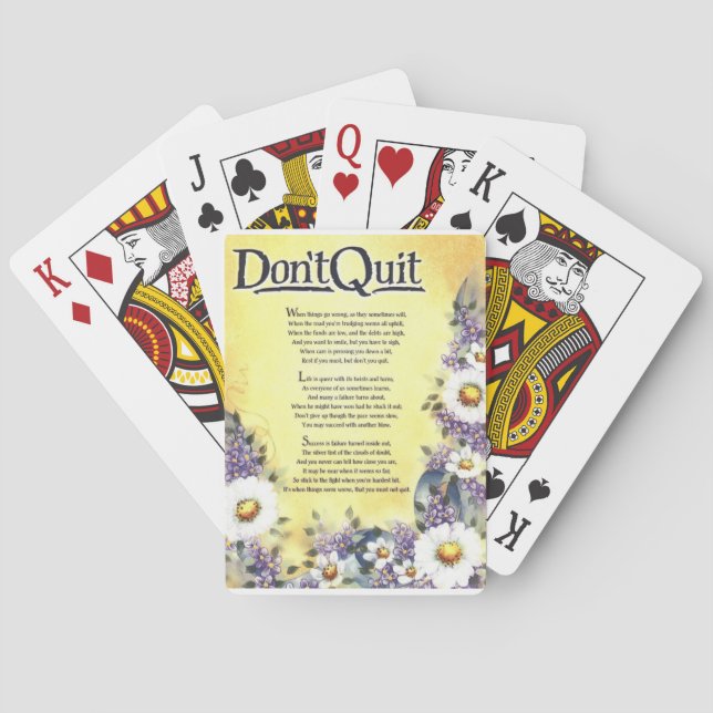 dont quit=inspirational poem poker cards (Back)