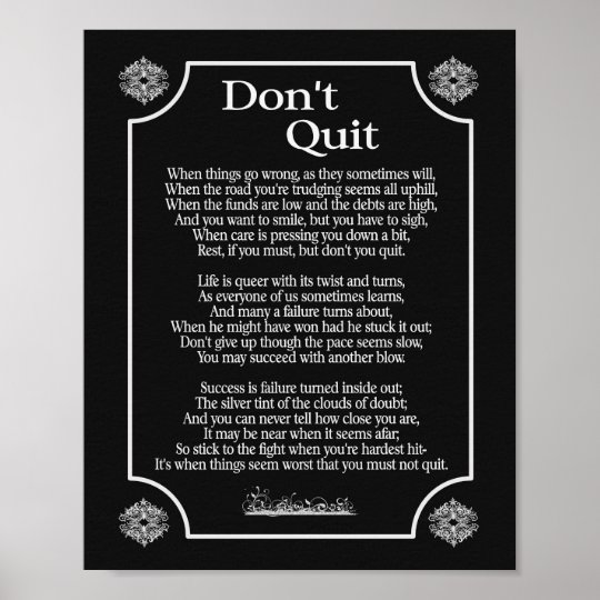 Don't Quit Poem -- 8 x 10 print | Zazzle.com