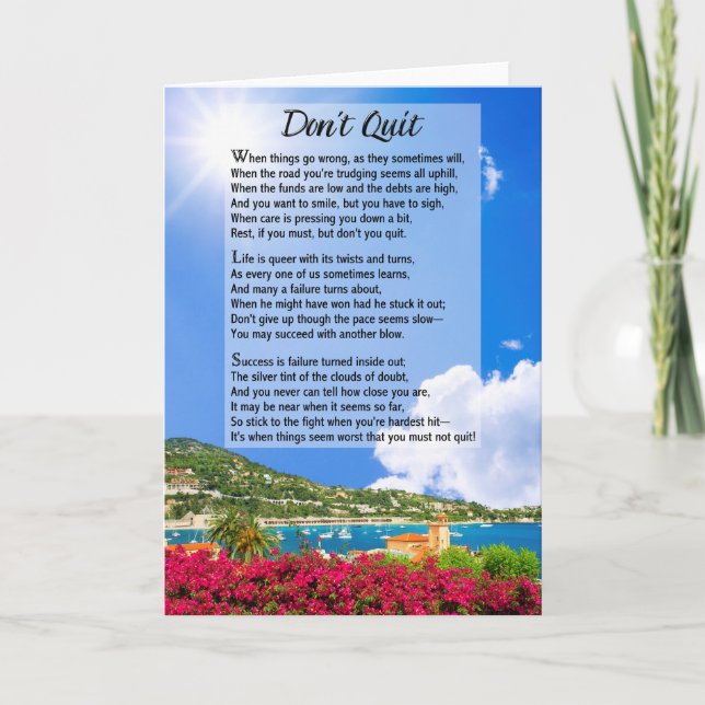 Don't Quit Poem Card (Front)