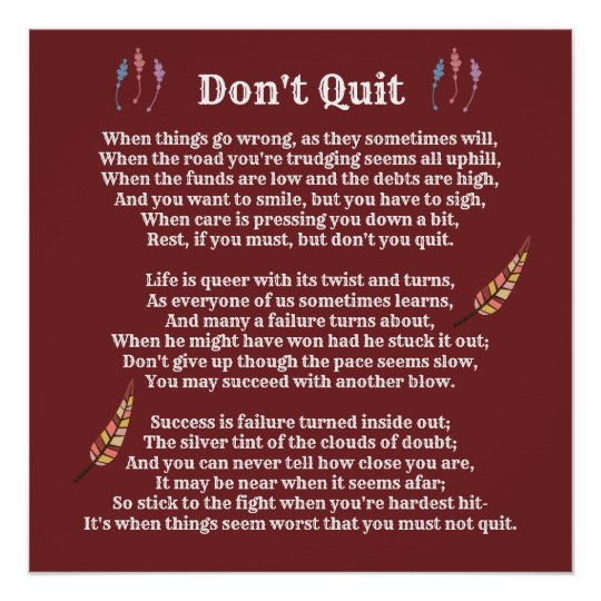 dont quit poster