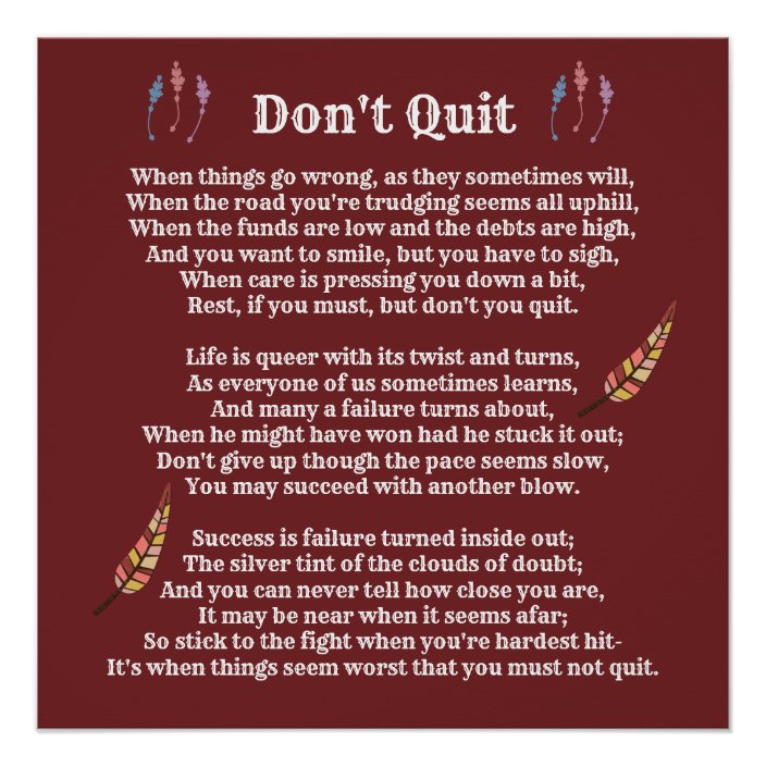 who wrote dont quit poem