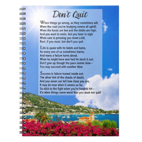 Dont Quit Poem Notebook