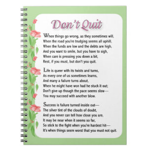 Don't Quit Poem Notebook