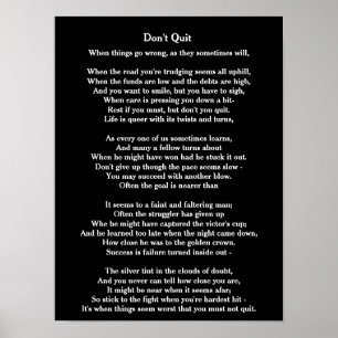 Don't Quit poem - poster