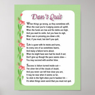 Don't Quit Poem Poster