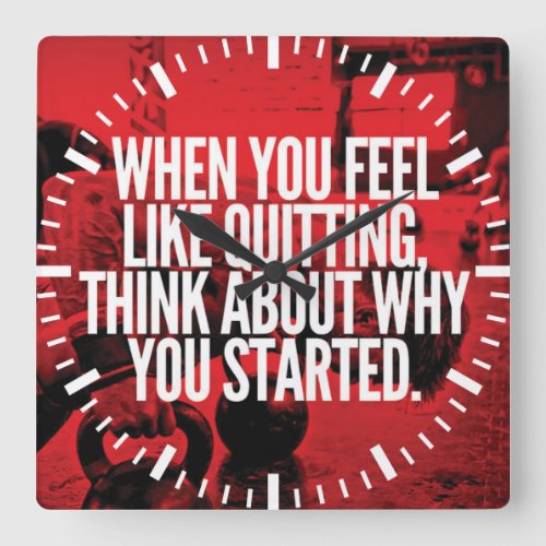 Dont Quit _ Workout Motivational Square Wall Clock