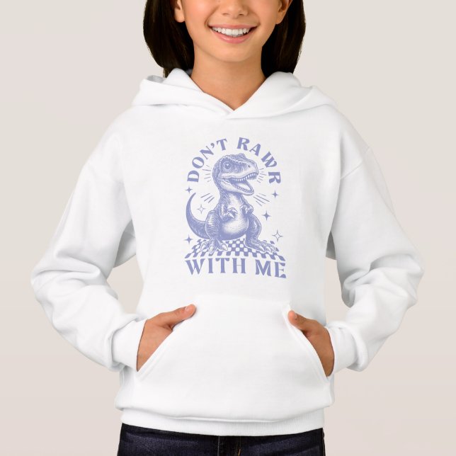 Don't Rawr With Me - Dinosaur Retro Hoodie (Front)