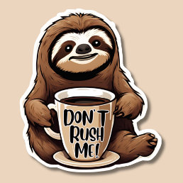 Don&#39;t Rush Me Cute Sloth with Coffee Waterproof  Sticker