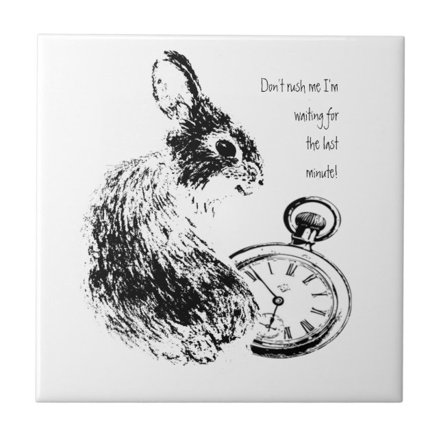 Don't Rush Me, Last Minute, Late Fun  Rabbit Tile (Front)