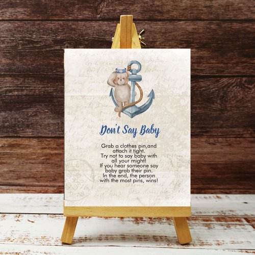 Dont say baby Ahoy Its A Boy Nautical Theme  Poster
