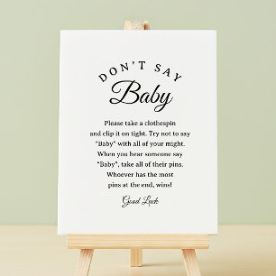 "Don't Say Baby" Baby Shower Clothespin Game sign