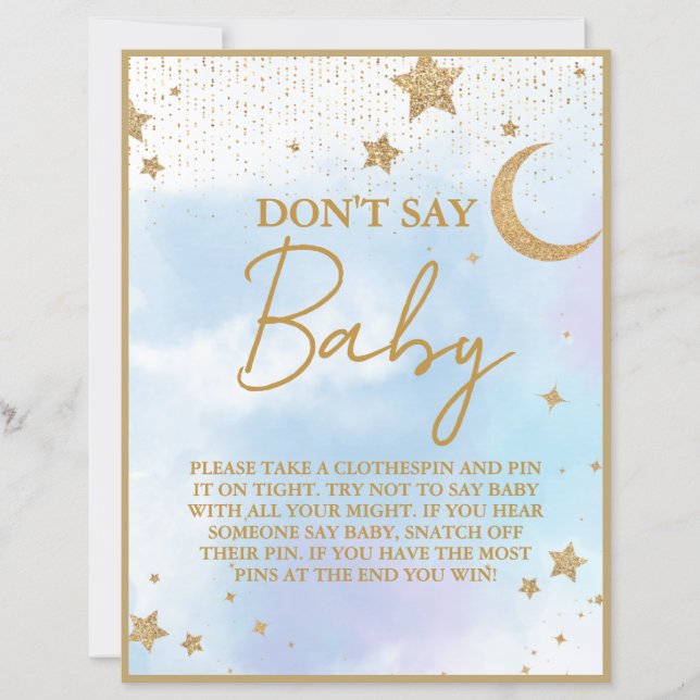Don't Say Baby Baby Shower Game (Front)