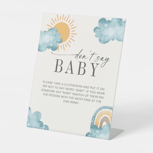 Dont Say Baby  Baby Shower Sunshine Game Pedestal Sign