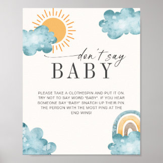 Don't Say Baby | Baby Shower Sunshine Game Poster