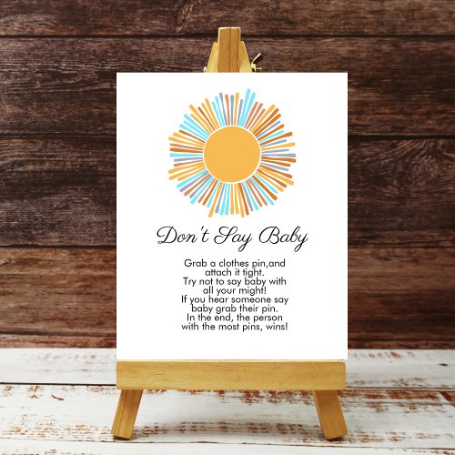 Dont say baby Boho Sun Retro Here Comes The Sun Poster