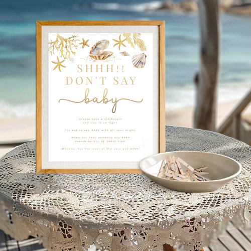Dont Say Baby Clothespin Baby Shower Game Sign