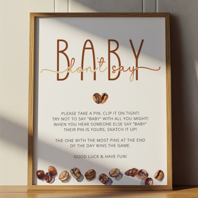 Don't Say Baby Coffee Baby Shower Game (Don't Say Baby - Baby Shower Game)