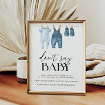 Don't Say Baby Game Denim Blue Jean Baby Shower Poster<br><div class="desc">Keep guests laughing with this “Don’t Say Baby” denim blue jean baby shower poster. A fun and interactive game sign that matches your theme,  perfect for entertaining guests and adding a playful,  rustic touch to your décor.</div>