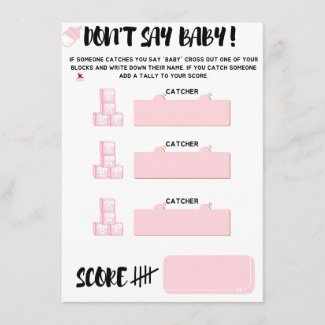 Dont Say 'Baby' Game for Baby Showers