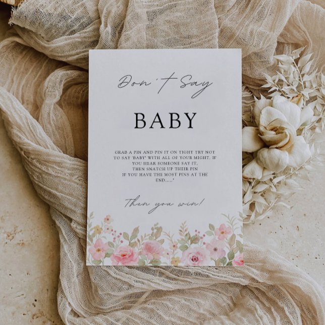 Don't Say Baby Game, Rose Baby Shower Sign, Invitation (Don't Say Baby Game, Rose Baby Shower Sign, Invitation)