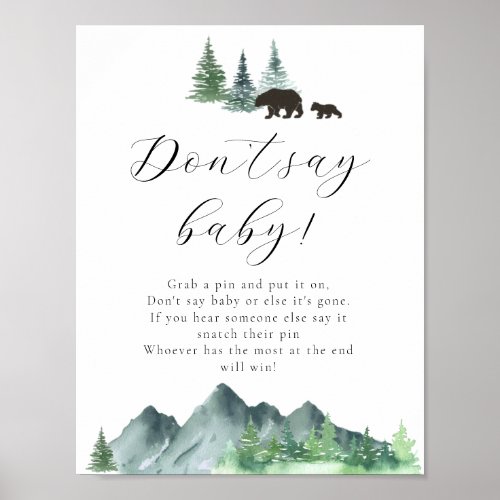 Dont Say Baby Game Sign