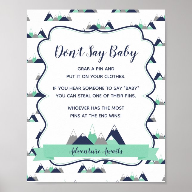 Don't Say Baby Game Sign (Front)