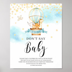 Don't say baby game sign hot air balloon animals