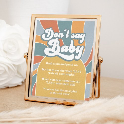 Dont Say Baby Groovy Retro Sunshine Shower Sign