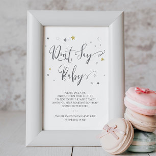 Don't say baby poster Gender Neutral Baby Shower