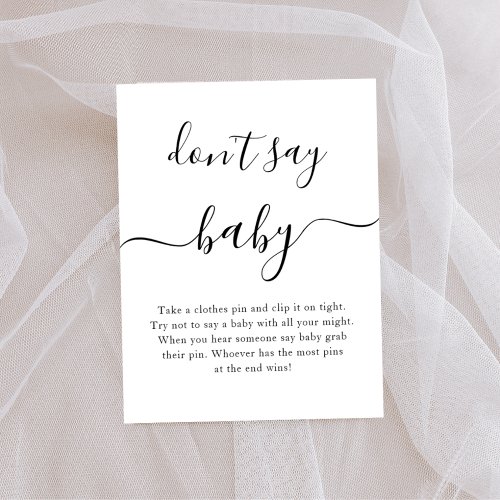 Dont Say Baby Shower Game Sign