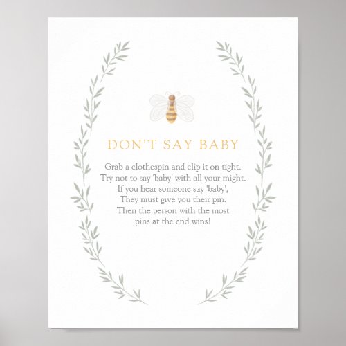 Dont Say Baby Sign Bee Baby Shower